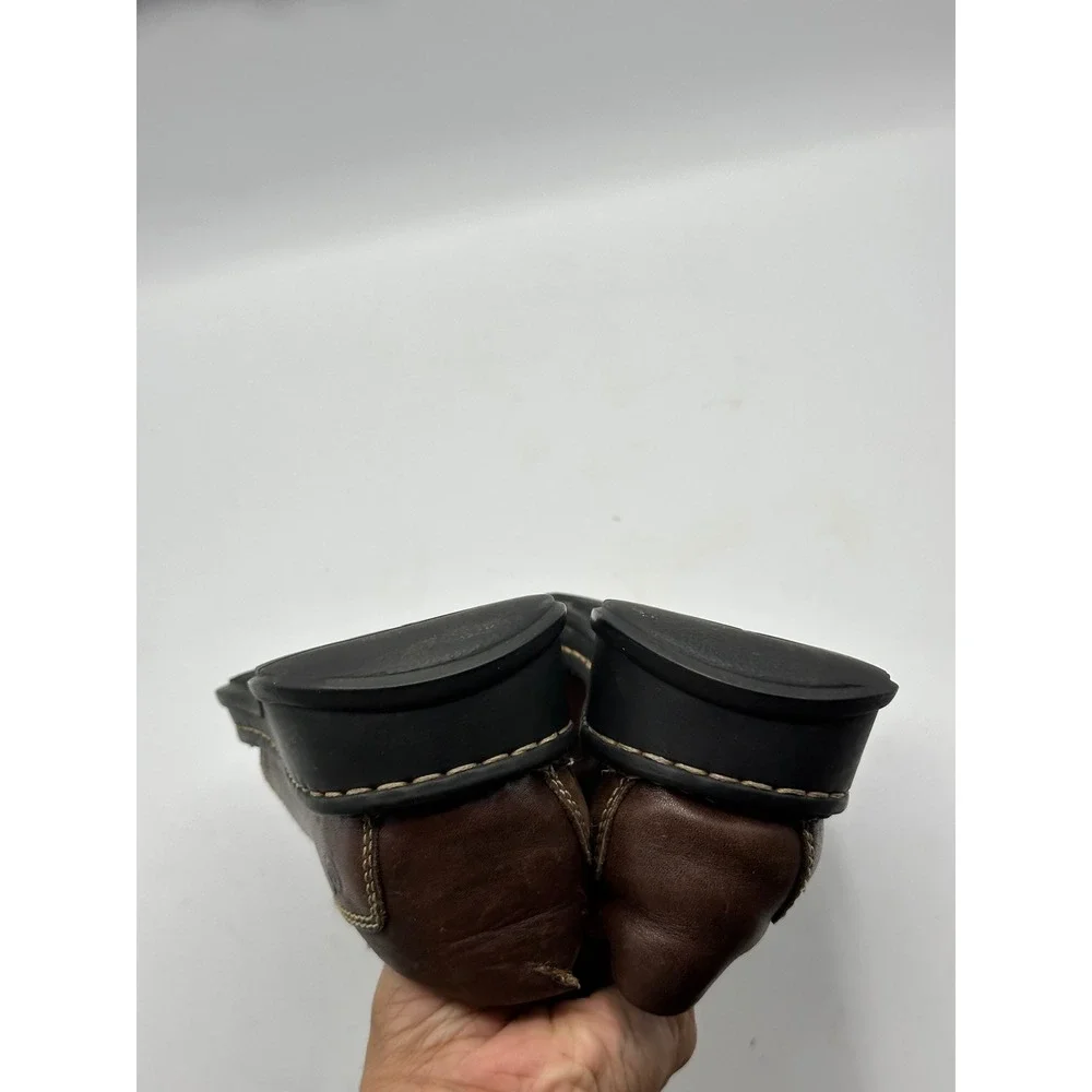 BORN Mens Brown Leather Slip On Loafers Casual Comfort Shoes Size 6.5 EU 37